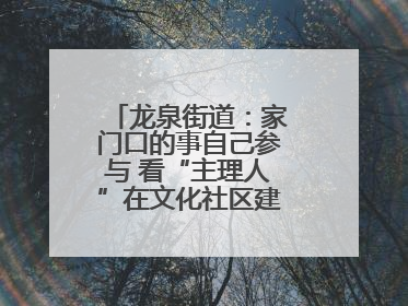龙泉街道：家门口的事自己参与 看“主理人”在文化社区建设中大放异彩