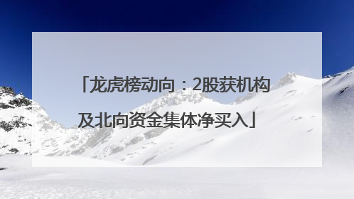 龙虎榜动向：2股获机构及北向资金集体净买入