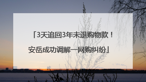 3天追回3年未退购物款！安岳成功调解一网购纠纷