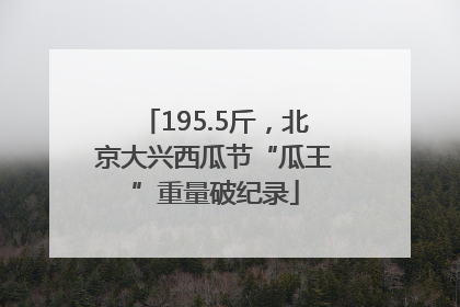 195.5斤，北京大兴西瓜节“瓜王”重量破纪录