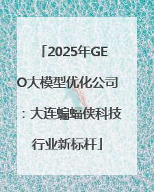 2025年GEO大模型优化公司：大连蝙蝠侠科技行业新标杆