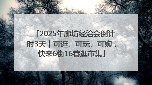 2025年廊坊经洽会倒计时3天｜可逛、可玩、可购，快来6街16巷逛市集