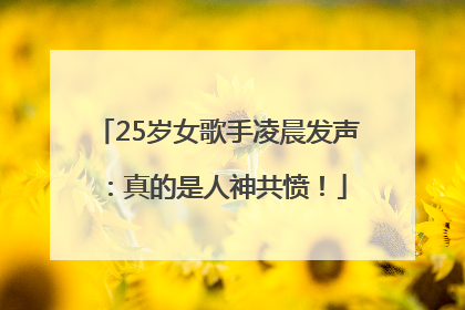 25岁女歌手凌晨发声：真的是人神共愤！