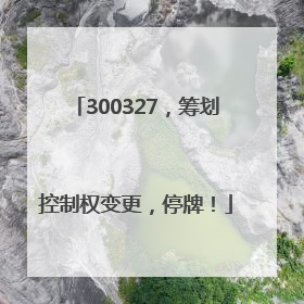 300327，筹划控制权变更，停牌！