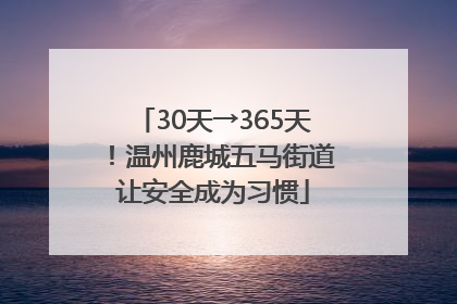 30天→365天！温州鹿城五马街道让安全成为习惯