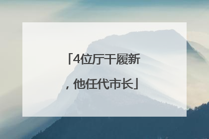 4位厅干履新，他任代市长