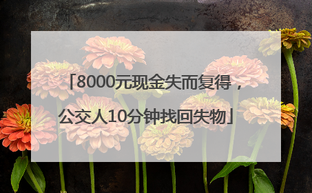 8000元现金失而复得，公交人10分钟找回失物